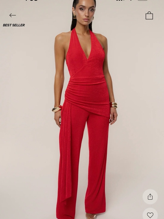 JLUXLABEL Pants - JLUXLABEL Red Rustic Charm HalterJumpsuit